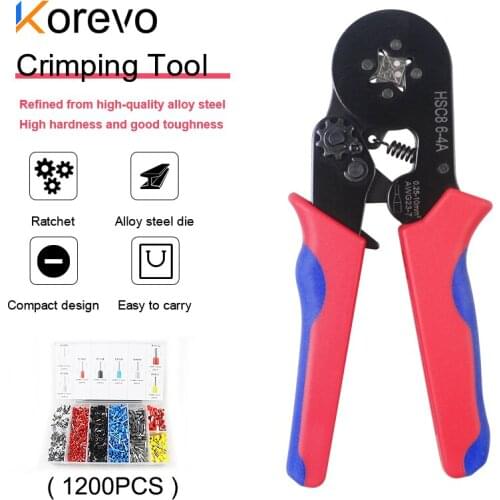 Terminals Crimper And Interchangeable Dies Wire Crimping Tools Ratcheting 1200PCS Wire Terminal Crimp Connector Hand Tool Set