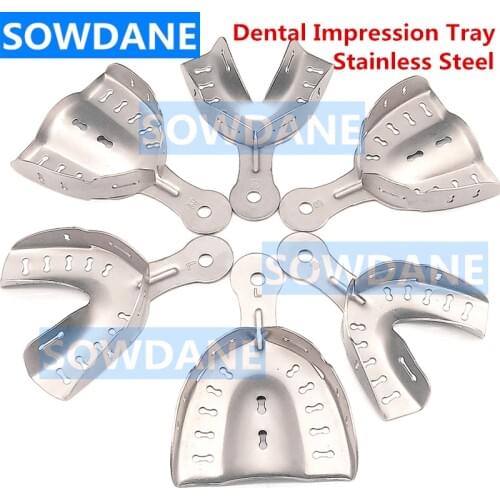 New High Quality Dental Impression Tray Tooth Trays Stainless Steel Autoclavable Denture Instrument Teeth Tray