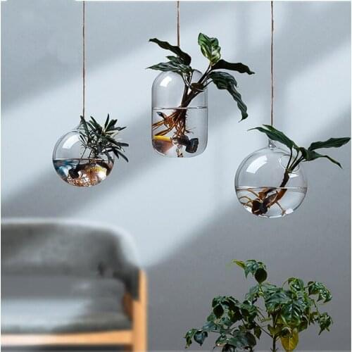 Creative Glass Vase Hydroponic Plant Small Fish Tank Green Pineapple Wall Hanging Green Plant Glass Bottle Wall Hanging Vase