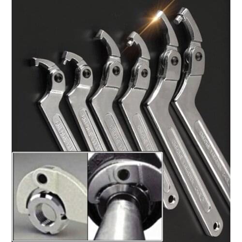 Multifunctional Chrome Vanadium Adjustable Square Head and Round Head Spanner Hook Wrench Tools Hand Tool