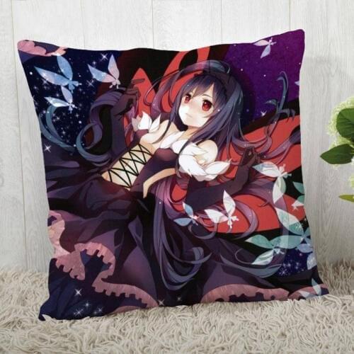 Custom Accel World Pillow Cases Square Pillowcase Christmas Zippered Pillow Cover 40*40cm,45*45cm(One Side)