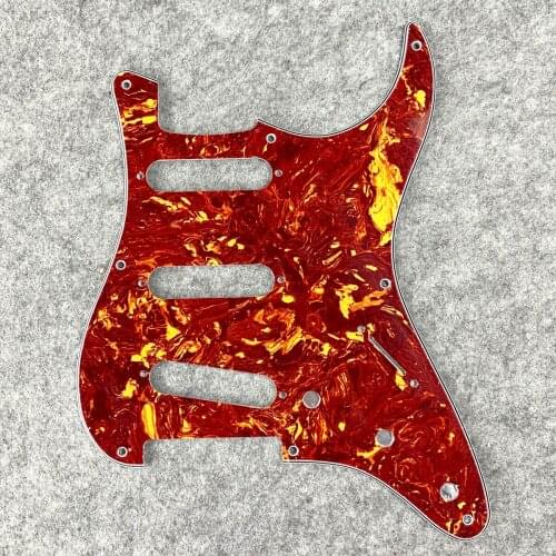 NEW Red Tortoise Pickguard 8 Hole SSS Electric Guitar Scratch Plate 4Ply for USA Vintage ST Guitar Parts