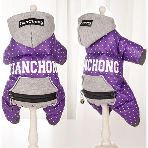 Dog Clothes Autumn Winter Four Feet Dog Coat Polyester Dog Clothes Winter Vest Styles Red Blue Colors Warm Jackets For Dogs