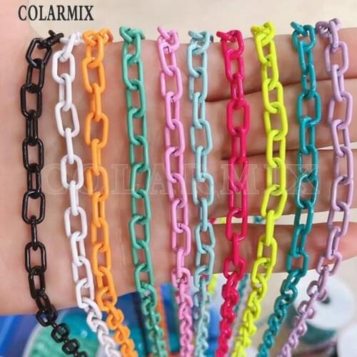 5 Meter Geometric Enamel Chain Handmade jewelry Chain Necklace Long chain Accessories Colorful plated Brass Chain Necklace 9903