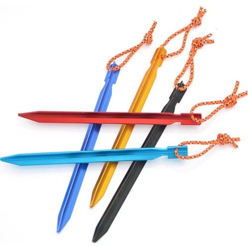 Plastic Tent Hook Stakes Camping Stakes Aluminum Alloy Outdoor Ultra-light Tent Accessories Three-sided V-shaped Ground Nail23cm