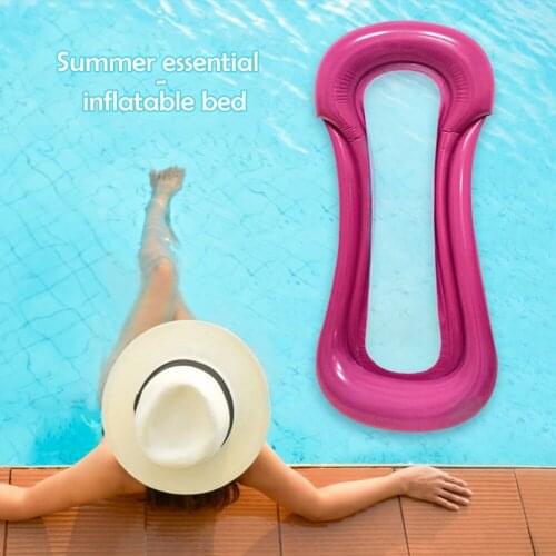 Floating Water Hammock Float Lounger Floating Toys Inflatable Bed Chair Swimming Pool Foldable Inflatable Hammock Bed