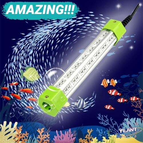 SWT Fish Submersible Underwater Fishing Light DC 12V 70W 160W 6 Sides Green White Blue Yellow Aluminum High Power LED