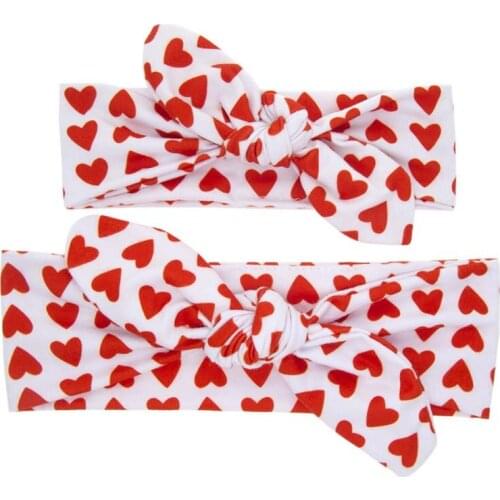 Oaoleer Mother And Baby Headbands Kids Girl Bow Hairband Bow Hairband Print Elastic Hair Bands Parent-Child Hair Accessories