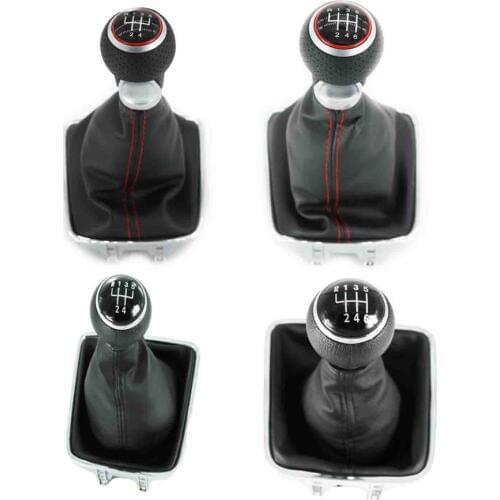 5 / 6 Speed Car Gear Stick Shift Knob Leather Boot For VW Golf Plus 2005 2006 2007 2008 2009 2010 2011 2012 2013 2014