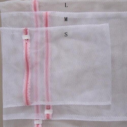 2Pcs Zippered Mesh Laundry Wash Bags Foldable Thicken Delicates Lingerie Underwear Washing Machine Clothes Protection Net 8CX691