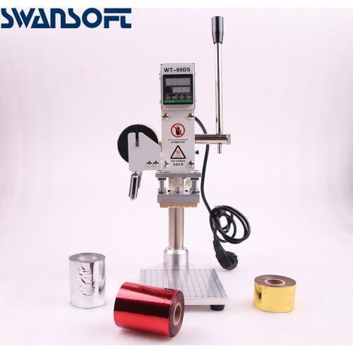 SWANSOFT WT-90DS Hot Stamping Machine Manual Embossing Tool Card Wood Leather Printer Hot Foil Digital Stamping Machine
