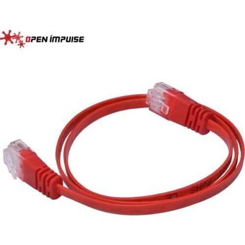 5pieces 1.1mm Thickness Ultra Slim CAT6 Ethernet Lan Cable Flat Copper RJ45 Patch Cor Wire 2ft Red color
