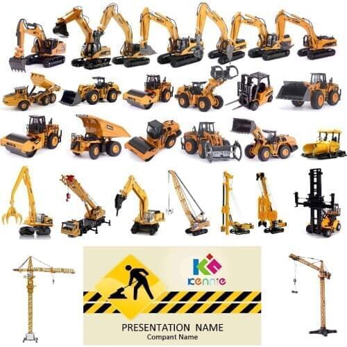 High simulation alloy Excavators road rollers gondola cars cranes lawn mowers earth-moving vehicles cranes toys for children