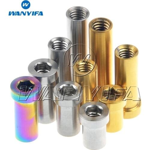 Wanyifa Ti Nut M6 Full Length 13/15/17/21/23/25/31.5/33/35/37mm for Bicycle Brake Caliper C Clamp Fix Titanium Fastener