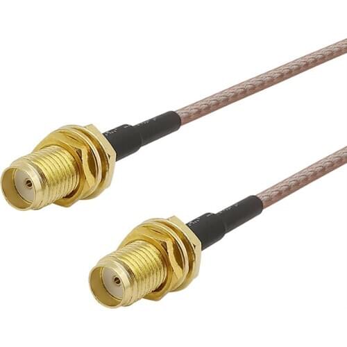 1Pcs 15CM RG316 Pigtail SMA Female to SMA Female Jack Nut Bulkhead Extension Coax Cable Adapter for FPV Antenna wifi router
