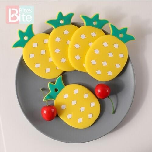 1Pc Baby Teether Silicone Pineapple BPA Free Teething Toys DIY Pacifier Chain Pendant Chewable Teether Tiny Rod Newborn Gift Toy