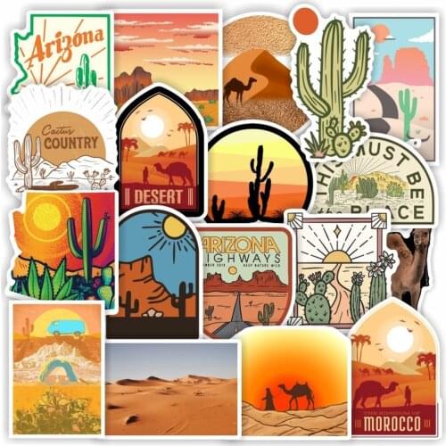 10/50PCS Desert Outdoor Waterproof Stickers DIY Laptop Luggage Mobile Phone Skateboard Water Cup Decoration Stickers