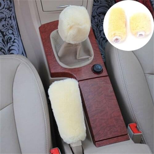 2Pcs Plush Car Decorations Essential Gears Cover Handbrake Cover Auto Supplies New Arrival
