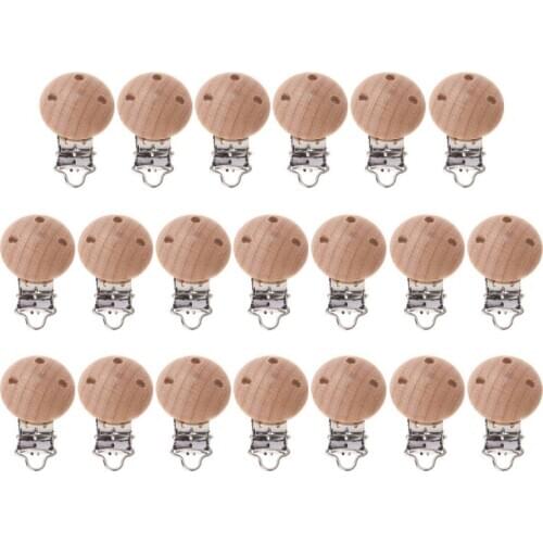 20pcs Nipple Chain Accessories BPA Free Beech Pacifier Clip Baby DIY Preferred P31B