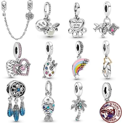 2021 Hot New Animal Tree Shape Charm 100% 925 Sterling Silver Suitable For Original 3mm Pandora Bracelet Ladies Jewelry Gift