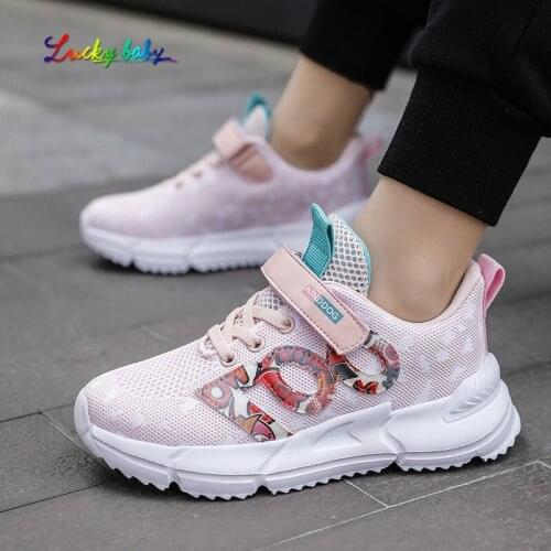 2021 Girls Casual Shoes Light Mesh Sneakers Kids Autumn Children Tenis Cute Sport Cartoon Female Running Sock Footwear 8