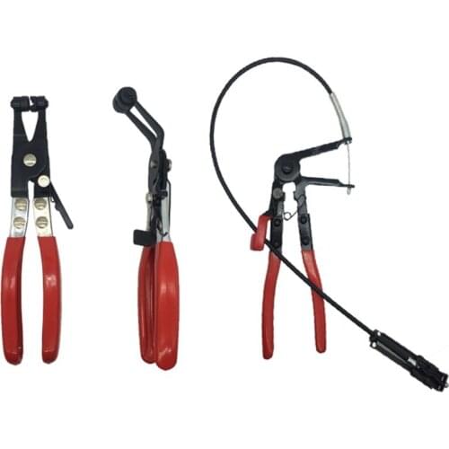 3Pcs Auto/Car Repairs Hand Tools Bent Nose Hose Clamp Pliers Cable Type Flexible Wire Long Reach Hose Clip Pliers Free Shipping