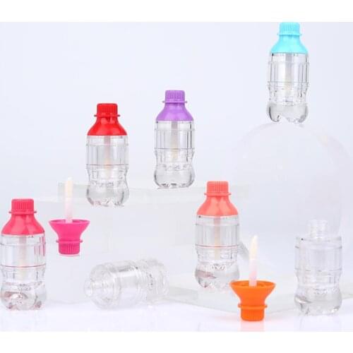 5ml Novelty Coke Bottle Lip Gloss Tube Bottle Empty Lipstick Tube Plastic Transparent Lip Gloss Cosmetic Packaging Container