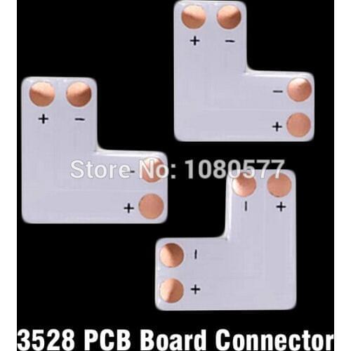 50pcs/lot 8mm 2pin L T X Shape 3528 LED Strip Corner Connector, PCB Board Splitter Connector For Direction Changing Use