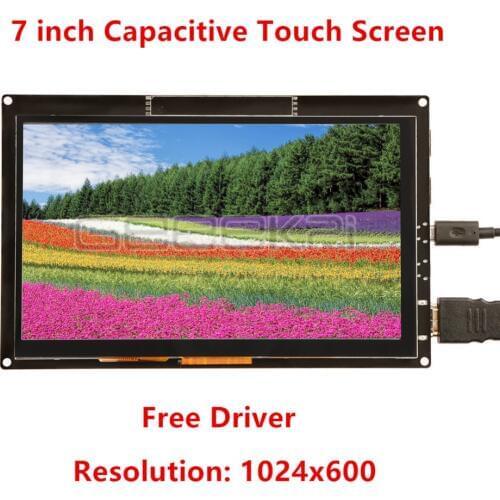 GeeekPi 7 inch 1024*600 Capacitive Touch Screen Monitor Display Free Driver for Raspberry Pi 4 B All Platform,PC,BeagleBoneBlack
