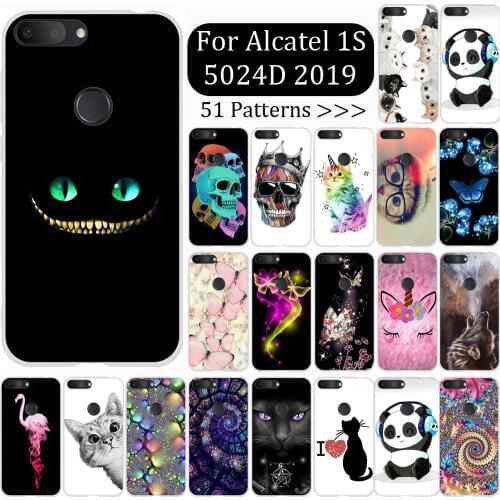 For Alcatel 1S 2019 Case Silicone Funda For Alcatel 1S 5024d Case Soft TPU Cute Cartoon Coque Capa for Alcatel 1S 2019 Cover