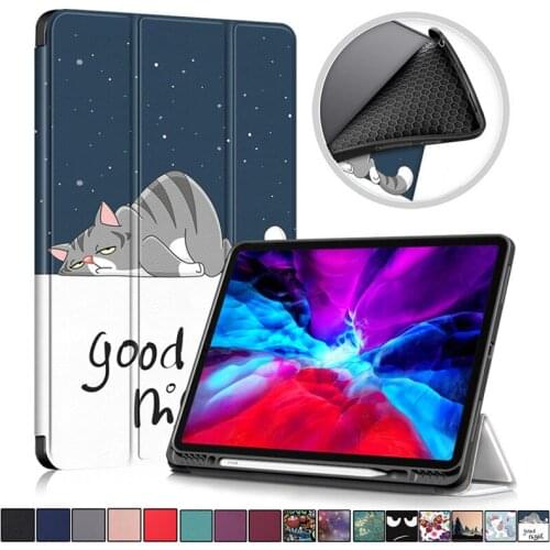 Case for iPad Pro 2021 2020 12 9 Cover with Pencil Holder PU Leather Protective Stand Shell for iPad Pro 11 12 9 2021 Funda