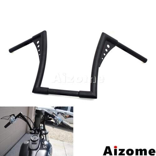 Black 12" Rise Ape Hanger Handlebars For Harley FLST FXST Z Bars 1-1/4" Fat Bar For Sportster XL Chopper Bobber Custom