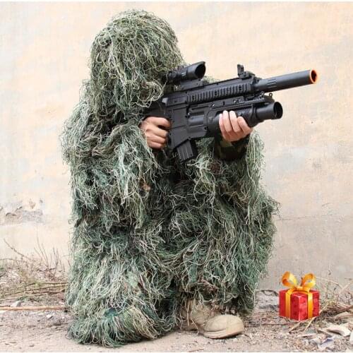 Kids Camouflage Hunting Ghillie Suit Secretive Woodland Aerial Shooting Sniper Clothes Adults Military Jungle Invisibility