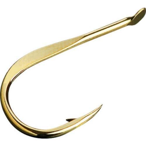 DYGYGYFZ 15Pcs Gold Fish Hooks Barbed Puncture Strong Hooks Fishing Gear Fish Hook