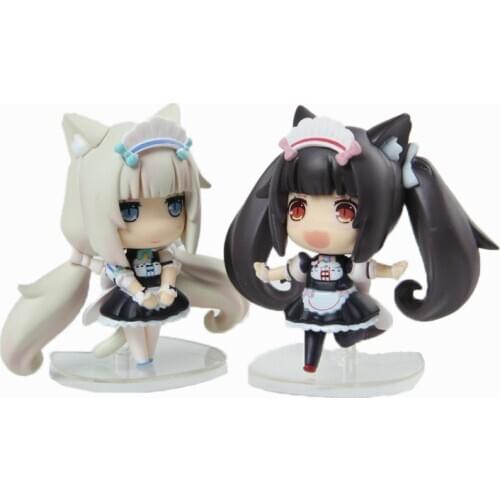 Chocolate And Vanilla Nekopara Action Figures Model Toy Cartoon Anime Catgirl Collection Desktop Decor Christmas Gift For Kids