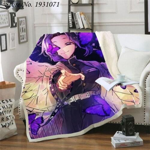 Demon Slayer Anime 3D Printed Fleece Blanket for Beds Thick Quilt Fashion Bedspread Sherpa Throw Blanket Adults Kids 10