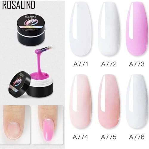 ROSALIND 15ML Builder Gel Nail Polish Clear Nail Gel Varnishes For Nail Art Designed Soak off Semi Permanent UV Lamp Gel Diy Art