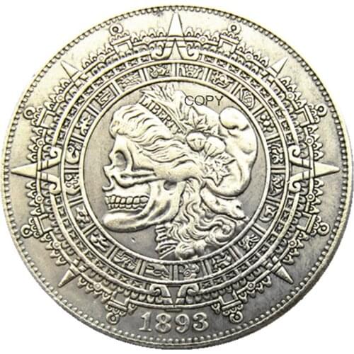 HB(165)US Hobo Morgan Dollar Skull Zombie Skeleton Silver Plated Copy Coins