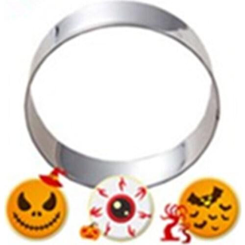 Circle Cookie Cutter Stainless Steel Biscuit Knife Baking Fruit Cut Kitchen Tools Embossing Printing