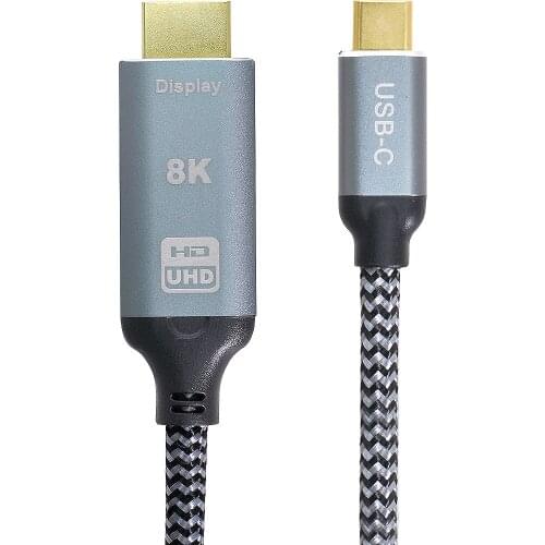 Jimier USB4 Type-C USB-C Male Source to HDMI 2.0 Male Display 8K UHD 4K DP to HDMI Male Monitor Cable Connector 1.8m 6ft