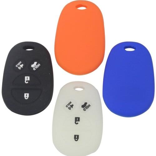 Bilchave New 4 Buttons Silicone Remote Car Key Shell Case Cover Fob For Toyota Sienna Tacoma Tundra