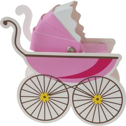 Baby Carriage PRAM Baby Shower Favor Paperboard Box Childrens Day Party Decoration Candy Sweet Holder