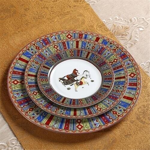 Ceramics Dinner Plate Steak Plate Breakfast Container Snacks Dish Gift Box Wedding Gift 10/8 Inches Kitchen Utensils Fruit Plate