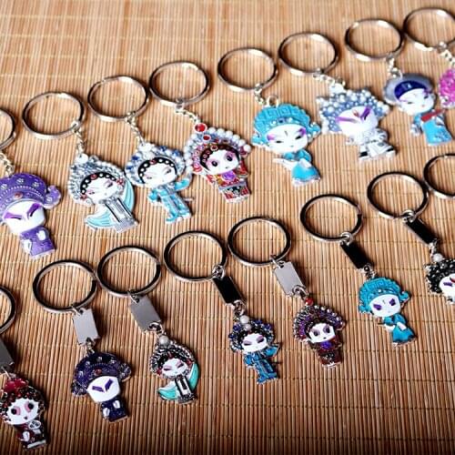 Chinese style characteristics of the quintessence of Peking Opera Facebook metal keychain key ring pendant