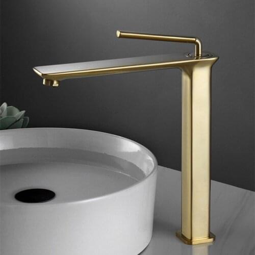 Lottin Brushed Gold Bathroom Faucet Black Basin Faucet Mixer Hot &Cold Bathroom Basin Faucet Mixer Tap Hot and Cold Sink faucet