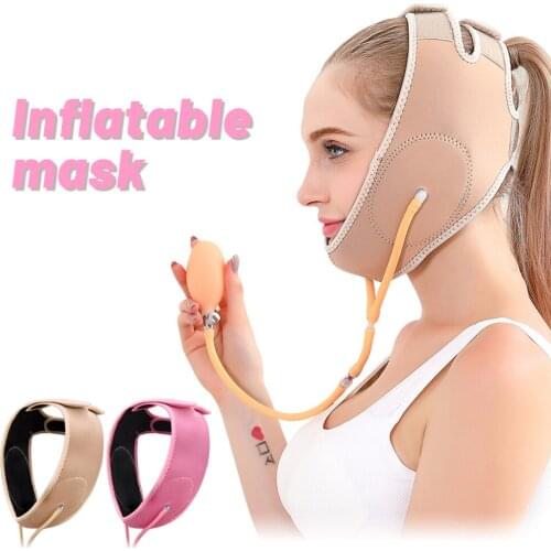 Inflatable Face Slimming Band Air Press Lift Up Belt Face-Lift Mask Massager V-Line Cheek Chin Slimming Belt Face Shaper Bandage