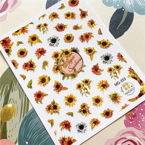 MG-355 Dazzling sun flower 3D Back glue Nail decal Nail sticker Nail decoration Nail art Nail tool Nail ornament