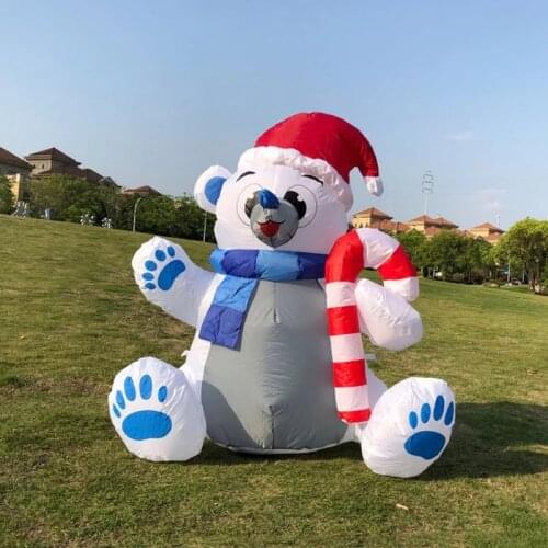 Outdoor Indoor Home Family Christmas Decorations Inflatable Polar Bear Airblown LED Lights Blow up Inflatables Toys 1.2M