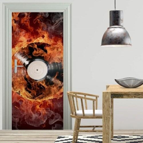3D Customized Door Mural Hot Disk Wallpaper mural Wall Print Decal Wall Mural Photo self adhesive door wrap