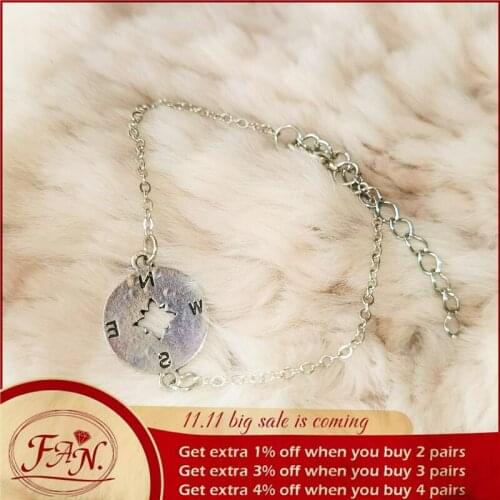 2021 New Trend Charm Girls Women Party Round NSEW Letter Style Silver Color Adjustable Chain Fashion Bracelet Jewelry Nice Gift